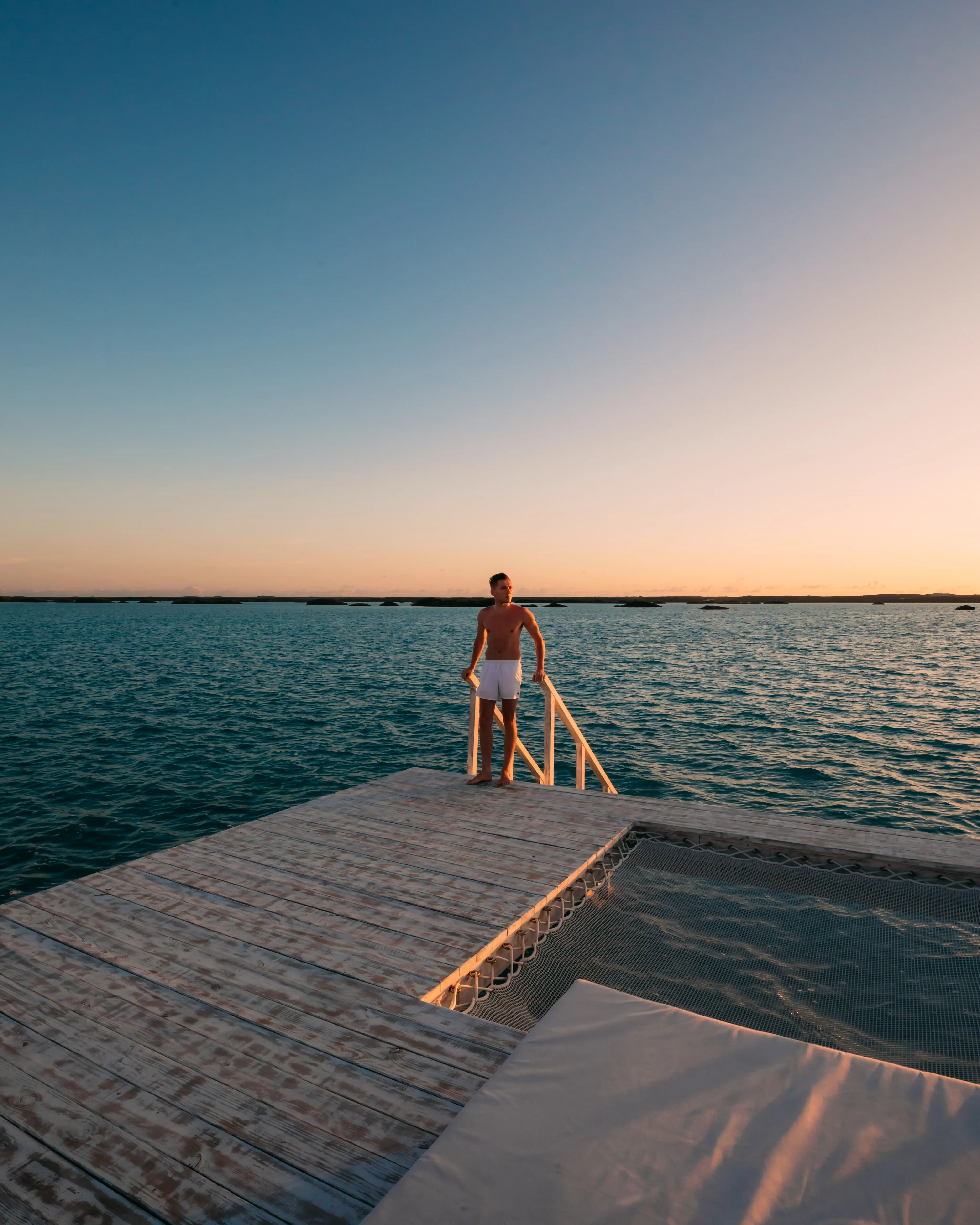 Golden sunset at the private dock